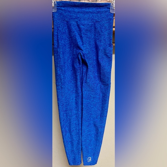 BOMBSHELL SPORTSWEAR V BACK LEGGINGS IN NEON BLUE RAVE! EUC! SOLD OUT ONLINE - Picture 6 of 16